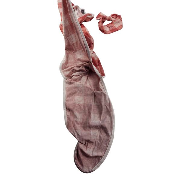 Copper pearl knotted gown retired color newborn w/ bow EUC open bottom soft - Picture 3 of 5